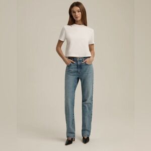 Favorite Daughter Mikaela Low Slung Slim Straight Jean Dublin Light Wash Size 25